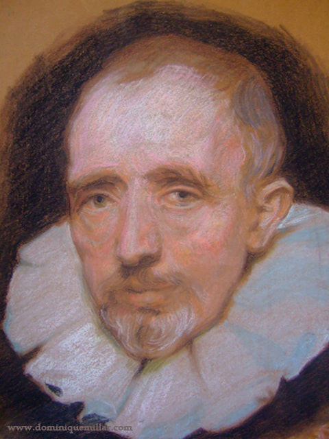 Dominique Millar, After Van Dyck, Pastel on Coloured Paper