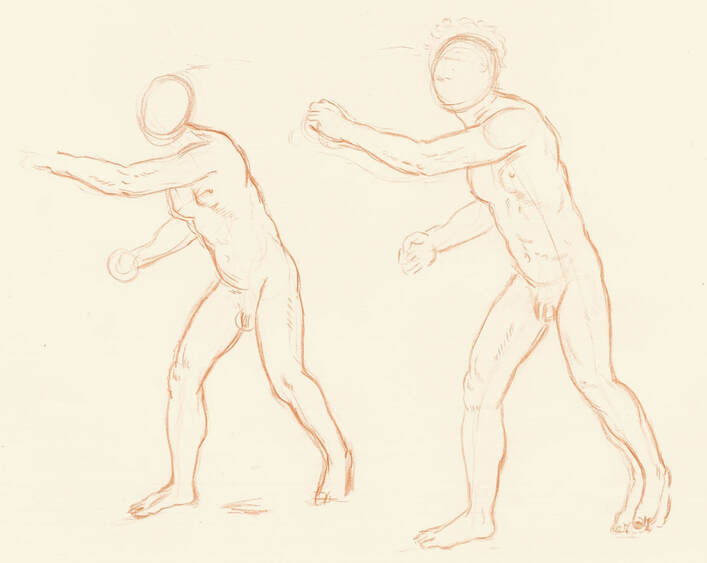 Dominique Millar,  Study, Red Chalk on Paper